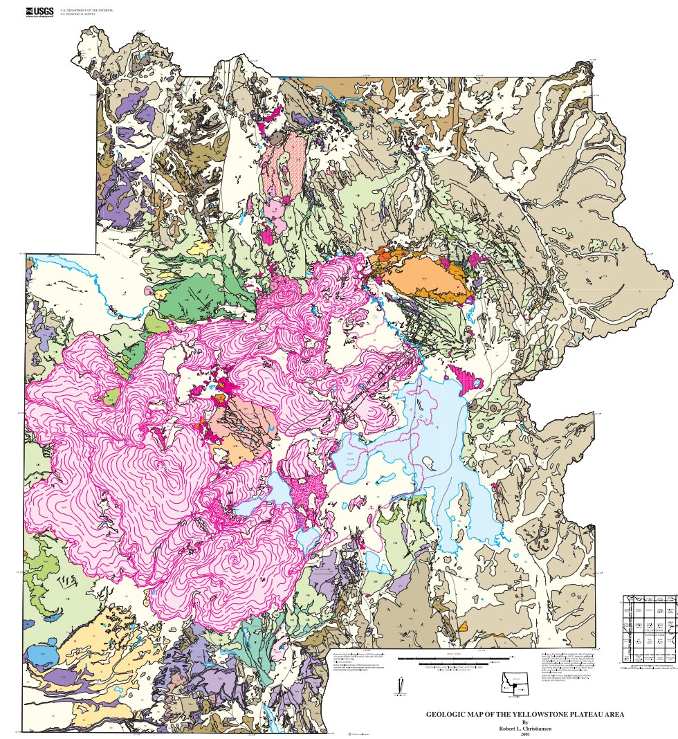 USGSVolcanoes's tweet image. @YellowstoneNPS celebrates 145 years today! The 2001 #geologicmap includes #volcanic #rocks older than 2 mil years. pubs.usgs.gov/pp/pp729g/