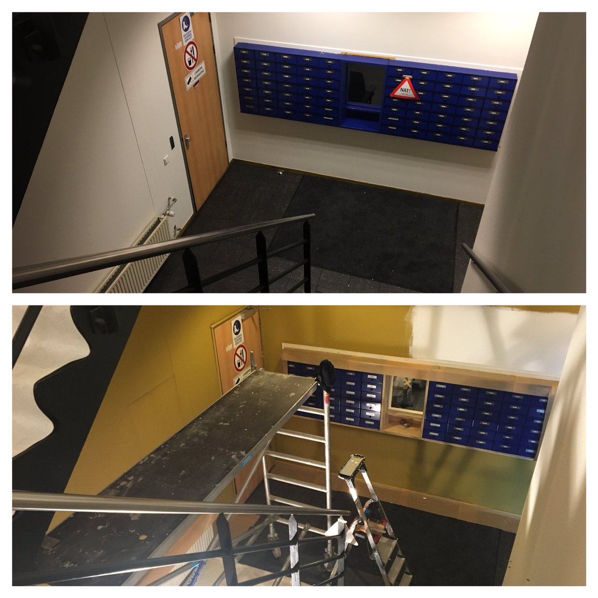 Foto's voor en na GLS Amsterdam! <a href="/Global_Paint/">Global Paint Professional</a> Ultra Matt schrobvast klasse 1 #schilder #schildersbedrijf #Maarssen vandeborschilderwerken.nl