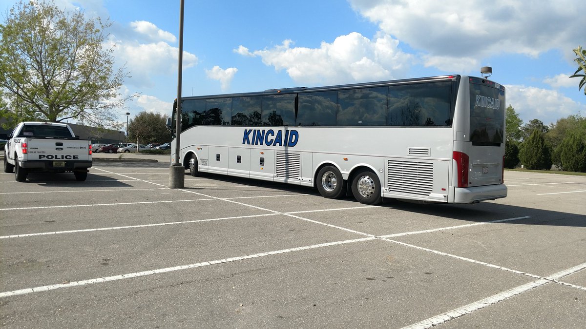 CoachA523's tweet photo. This bus is rolling in to the Lakeland Center right now. Team picture, then warm-ups, then game time! #whatyouworkfor #FinalFour https://t.co/6Aqmnac397