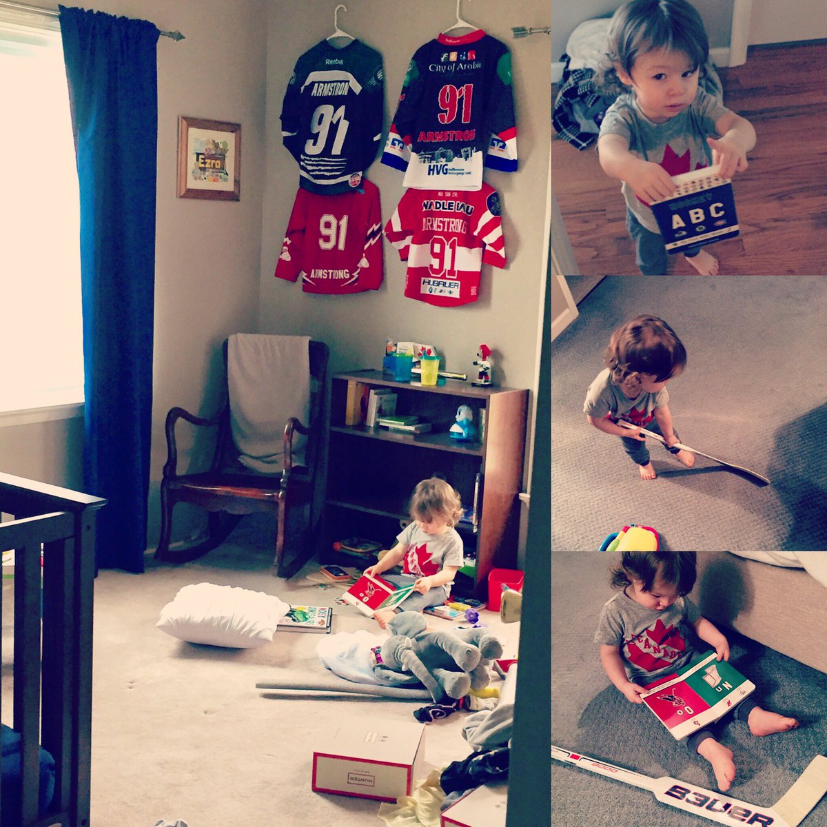 Cutest series of events after nap time! #likefatherlikeson #HockeyFamily #ovechkin <a href="/rilesarmy/">Riley Armstrong</a> #futuredraftpick <a href="/RosieHMA/">Rosemary Armstrong</a> #cutekid