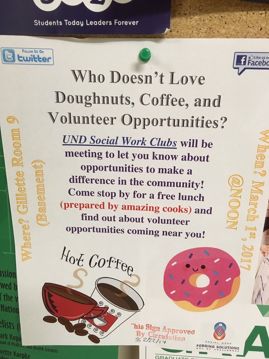 UNDSocialWork's tweet photo. 10 minutes until donut time😁 https://t.co/mmnp0oZy9A