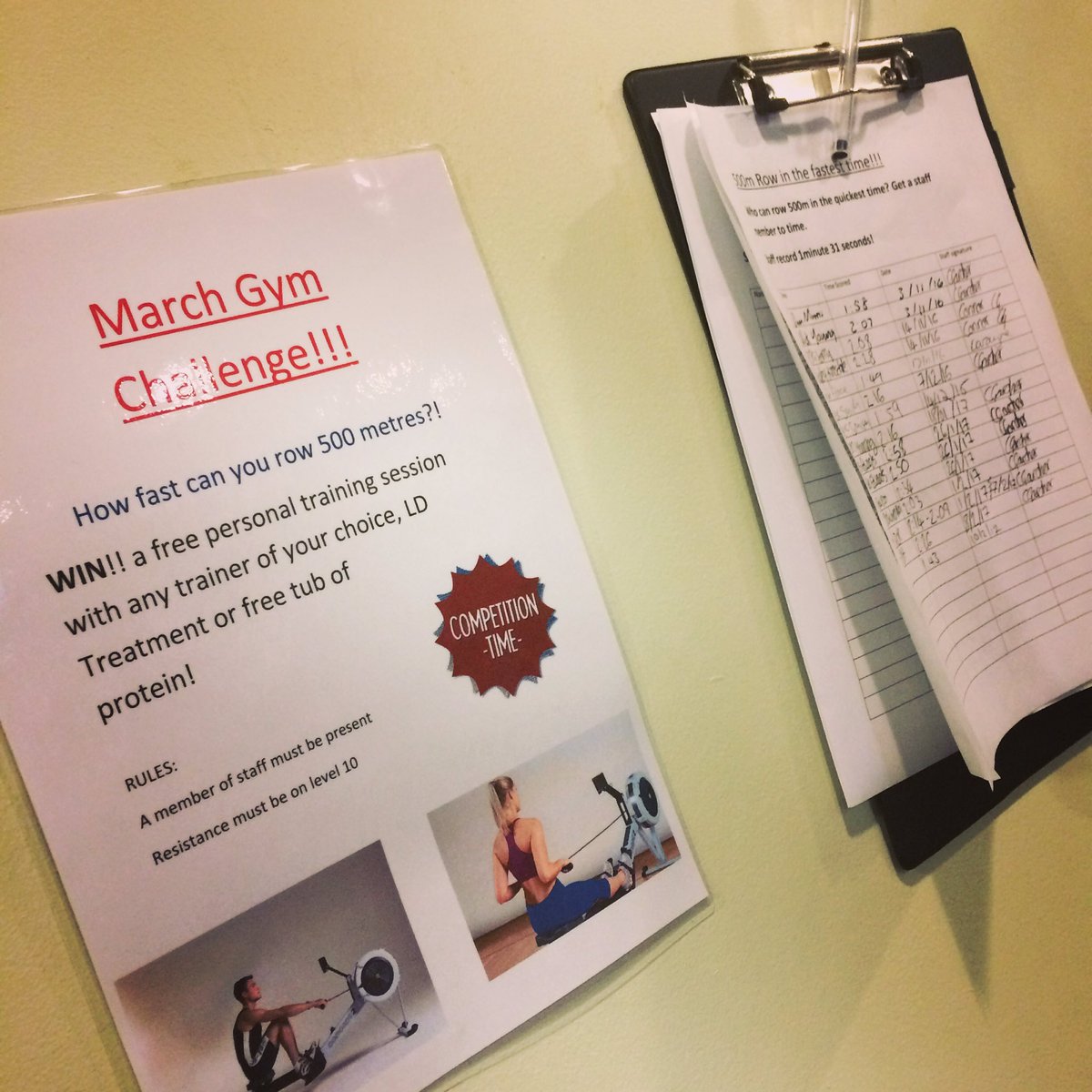 Foundation_F_C's tweet photo. It's a new month and a new gym challenge at Foundation Fitness! How fast can you row 500 mtrs? Win a free PT, LD treatment or tub of protein https://t.co/X3jA7KHGSF