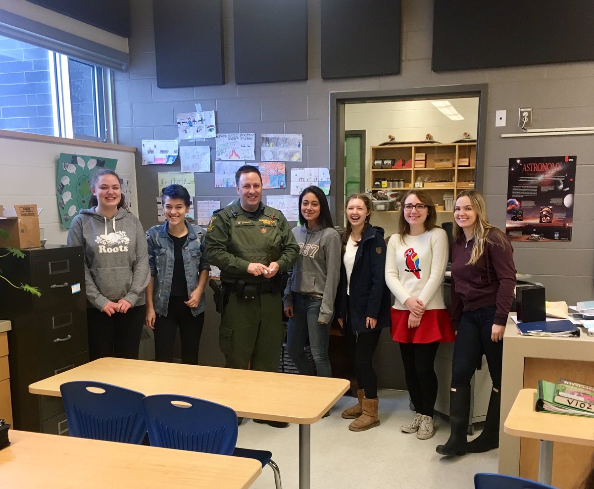 CO Derek Hebner came to talk to our 3U bio class today about conservation, managing wildlife diversity and ecosystems. #valour #RCDSBTweets