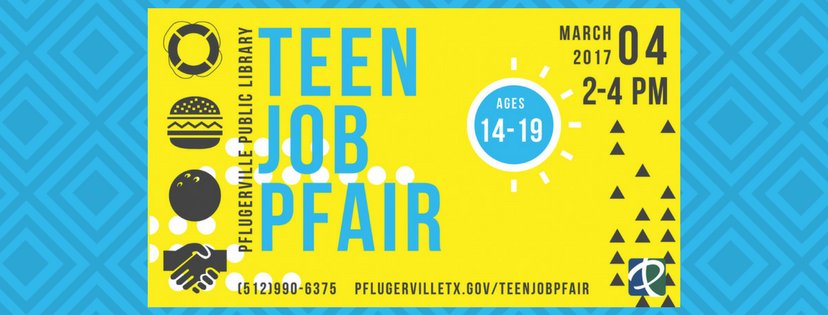 Students: The City of Pflugerville hosts a teen job fair Saturday from 2-4 p.m. at the city library. Details here: ow.ly/NdF6309u1IC