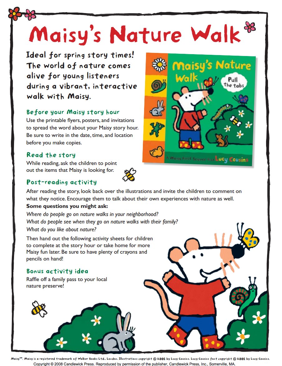 'Maisy's Nature Walk Activity Kit' #SpringIn5Words #earlyreading #edchat #readingresources #ReadAcrossAmerica bit.ly/2m9faps