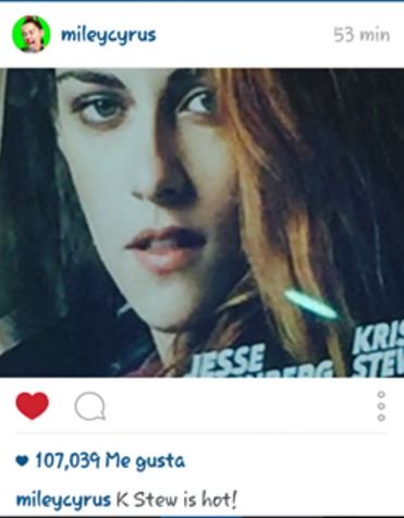 prettymagicx's tweet photo. miley cyrus is such a kristen stewart fangirl 💕 https://t.co/jowYAXeQXB