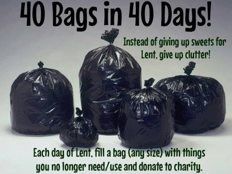 katymakilee's tweet photo. Instead of giving up sweets, drinks, etc. for Lent, I'm going to give up clutter! Join me? #HappyPurging https://t.co/Xk2zxC24eo