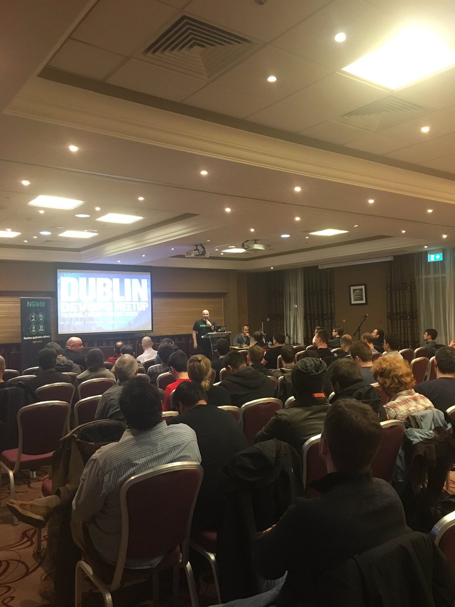 catarinalcrf's tweet photo. Almost full house! If you can't be here watch it LIVE! #DublinDevOpsMeetUp @nginx @Zendesk https://t.co/CZUvUxaP4W