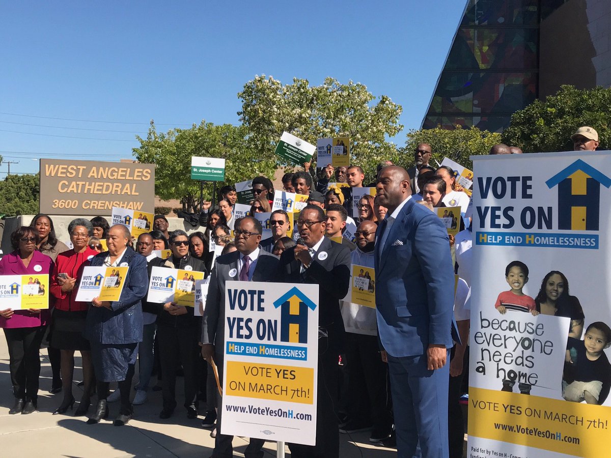 Today w/ <a href="/BishopCEBlake/">Presiding Bishop Emeritus Charles E. Blake, Sr</a> &amp; <a href="/mridleythomas/">Mark Ridley-Thomas</a> at West Angeles C.O.G.I.C. to support Measure H to end homelessness in Los Angeles. Vote Yes on H!