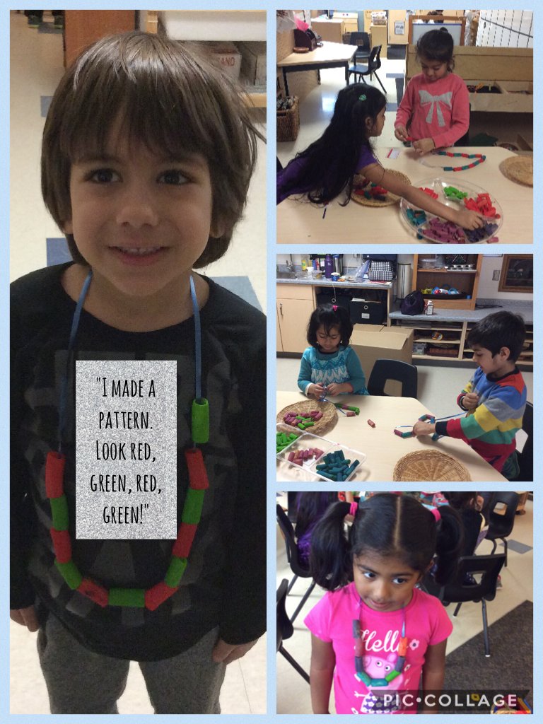 "I made a pattern. Look red, green, red, green!"  piccollage.com/_zcjFwoXm