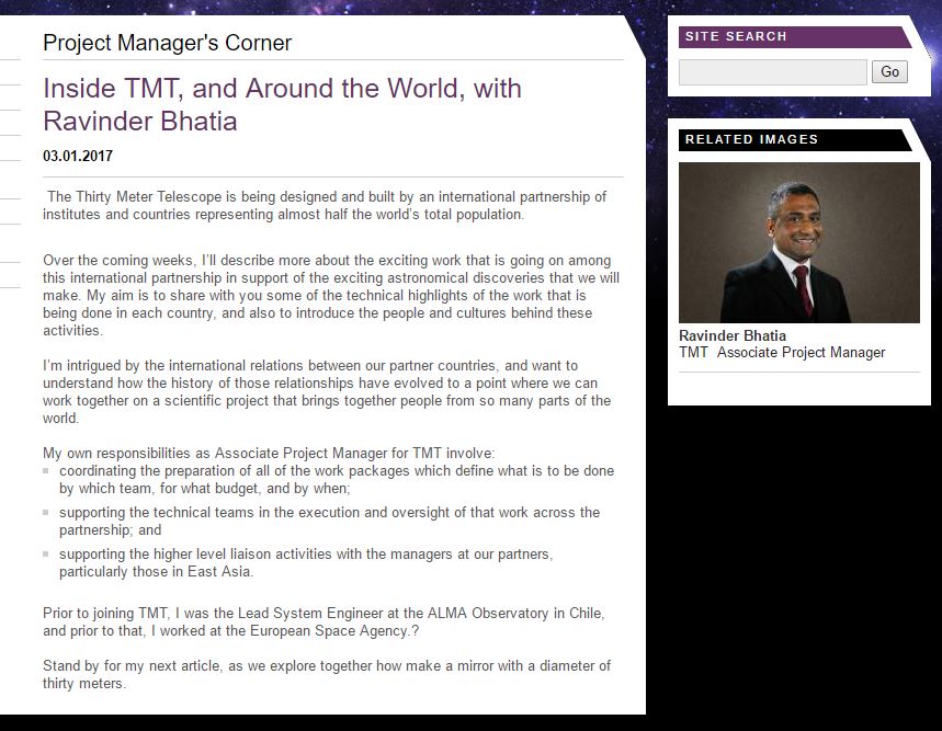 TMTObservatory's tweet photo. Introducing a #NewBlogSeries from our #AssociateProjectManager, Ravinder Bhatia on the latest #TMTTech #ImuaTMT
https://t.co/20760UwPDy https://t.co/p1HKfQ7NH0