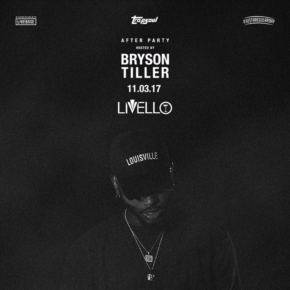 <a href="/brysontiller/">tiller</a> Official After Party at LIVELLO Saturday 11th March 2017! 🍾 

#LetEmKnow
