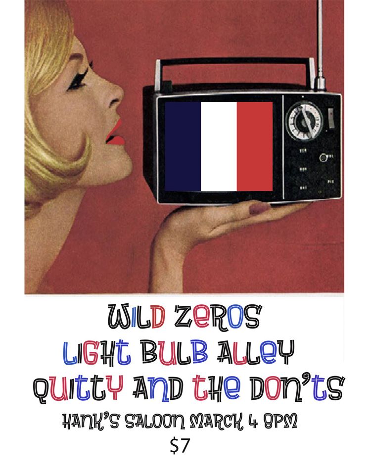 Saturday <a href="/HanksSaloon/">Hank's Saloon</a> with <a href="/LightBulbAlley/">Lightbulb Alley</a> &amp; #wildzeros!
#garagepunk #bordeaux #montreal #brooklyn #rocknroll #livemusic #mod