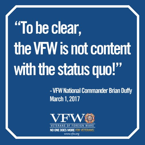 VFWHQ's tweet photo. However, veterans want to fix - not dismantle - the VA health care system.  #VFWDC2017 @VFWLeaders https://t.co/G95r4R0g2X
