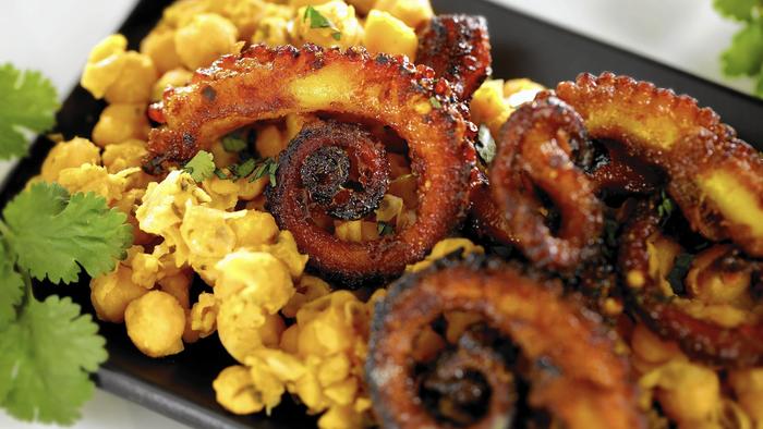 StrangersPT's tweet photo. Craving a little bit of Strangers &amp; Saints? The Chicago Tribunewalks you through making our curried octopus at home. https://t.co/AVYN34Untx https://t.co/0KcZ8V4Hvp