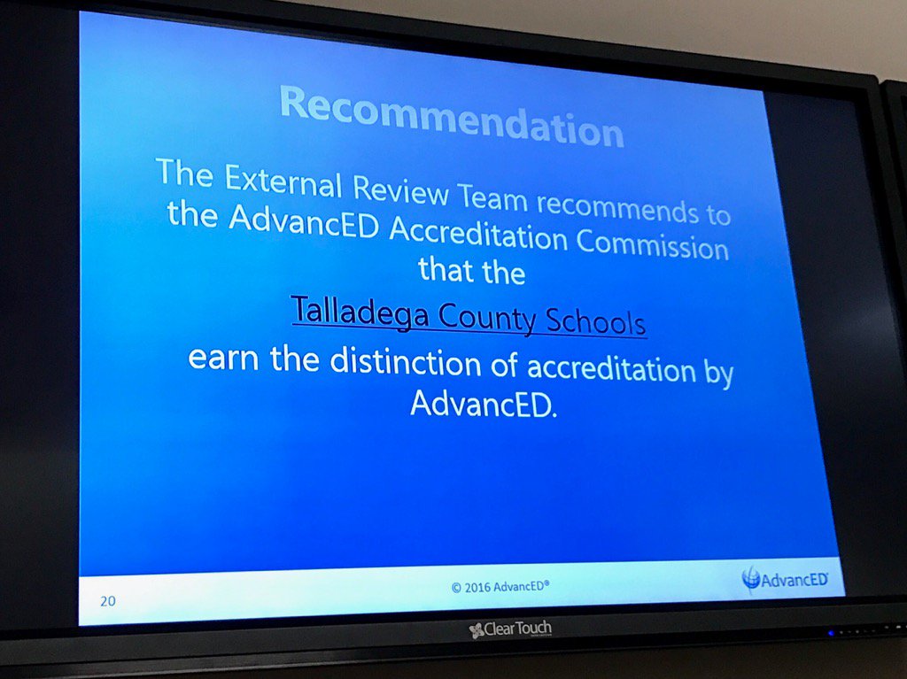 TCBOE's tweet photo. After 2 ½ days of interviews, class observations, and evidence review, we maintain our @AdvancEDorg accreditation! 😀 https://t.co/oFMzzHnvMK