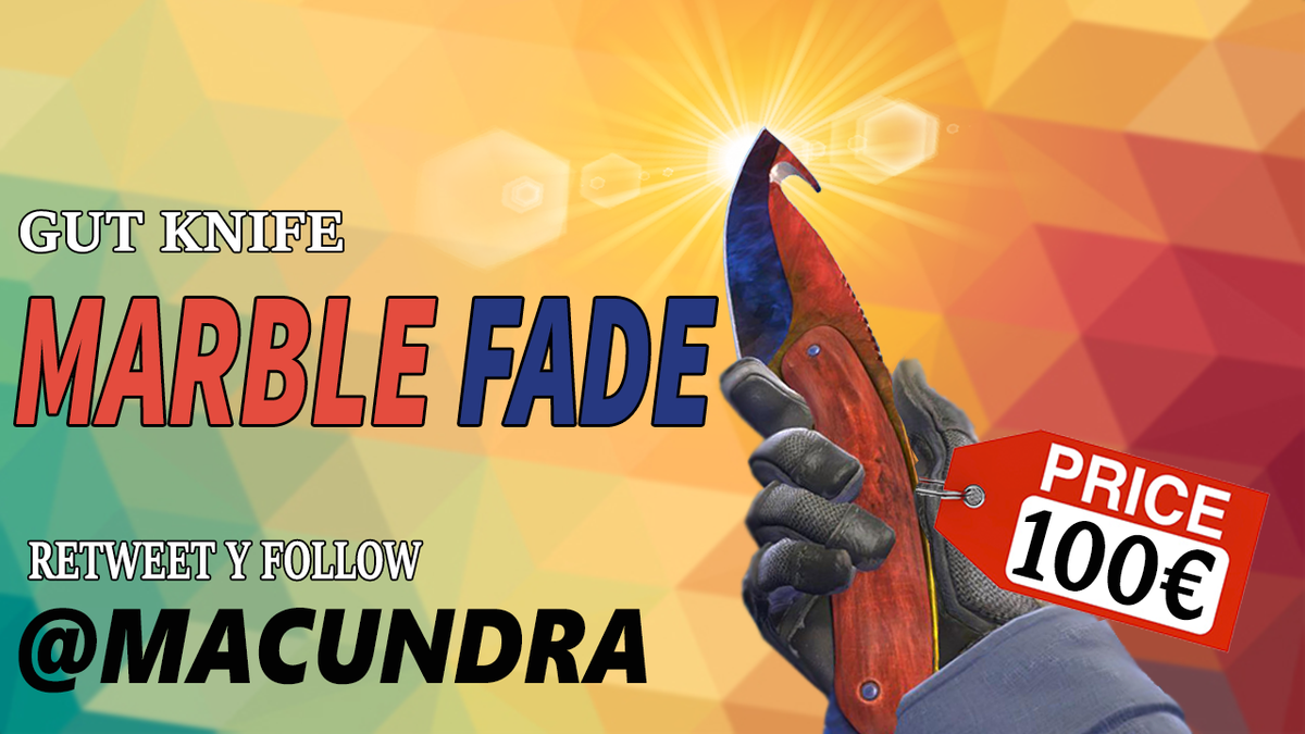Macundra's tweet photo. ➡ SORTEO GUT KNIFE MARBLE FADE ⬅️

🔄 RT a este Tweet 
🍔 Follow @Macundra 

Acaba 10/3/17 https://t.co/LLvClnNLnk