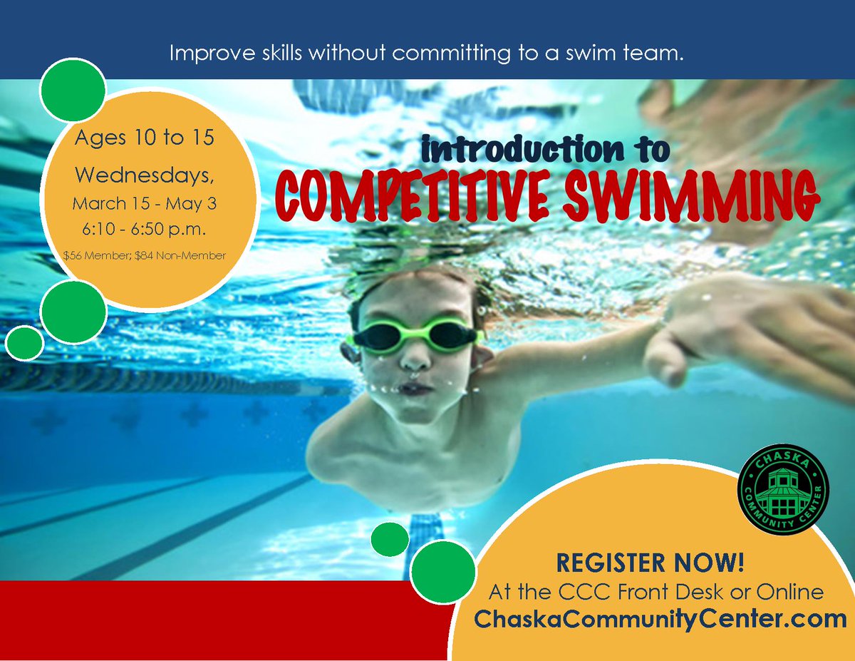 ChaskaCommCtr's tweet photo. Intro to Competitive Swimming begins March 15! https://t.co/xfioGkqaUN https://t.co/kufCXrcolH