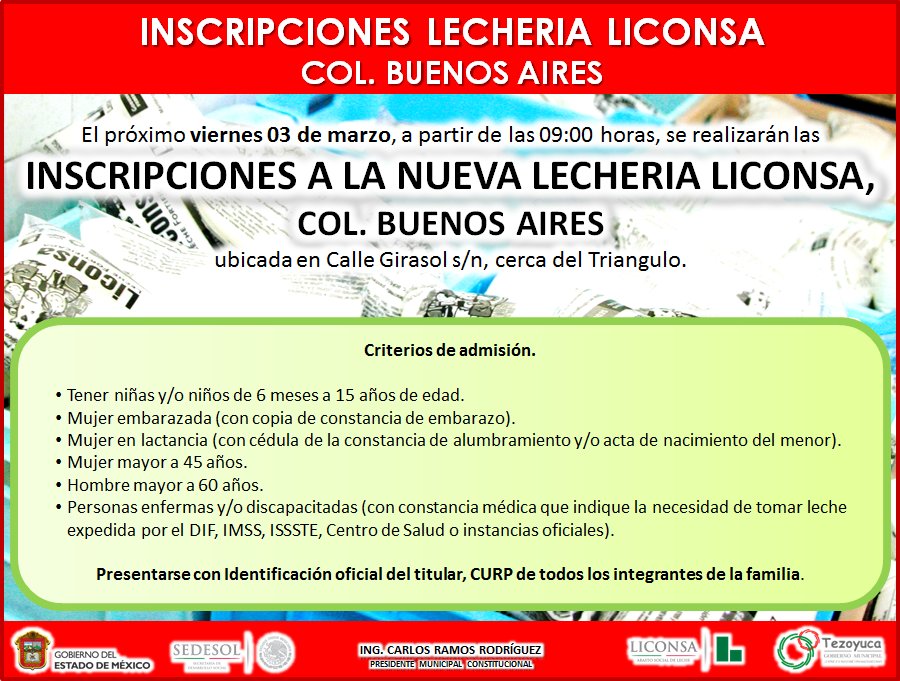 Tezoyuca2018's tweet photo. Gracias a la Gestión del Ing. Carlos Ramos, inicia la Inscripción a la Lechería Liconsa, para beneficio de vecinos de la Col. Buenos Aires https://t.co/9O6eJ1efnJ