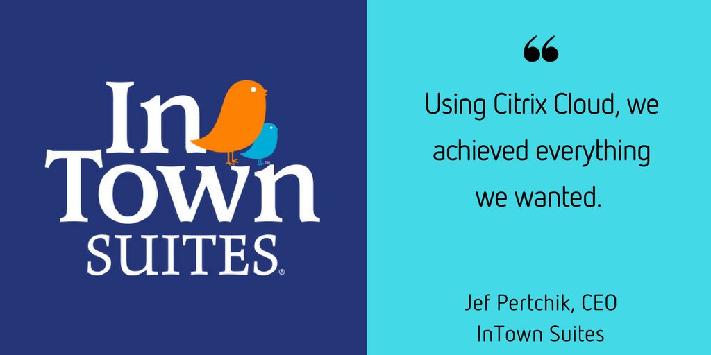 CitrixPR's tweet photo. Keeping room rates affordable &amp; costs down while offering an excellent customer experience is simple for @InTown_Suites now w/ @CitrixCloud! https://t.co/dvSrgp1oUT