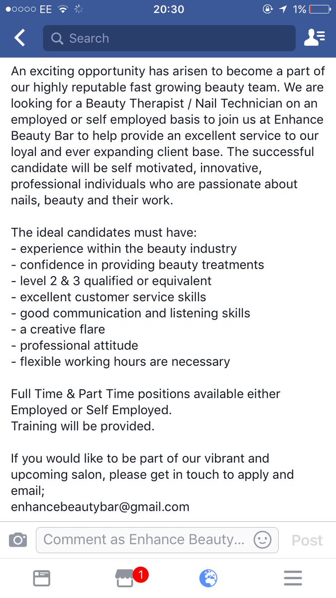 ✨ Please can all my friends Retweet ✨ 
We're looking for a smiley and friendly beauty therapist to join our team!