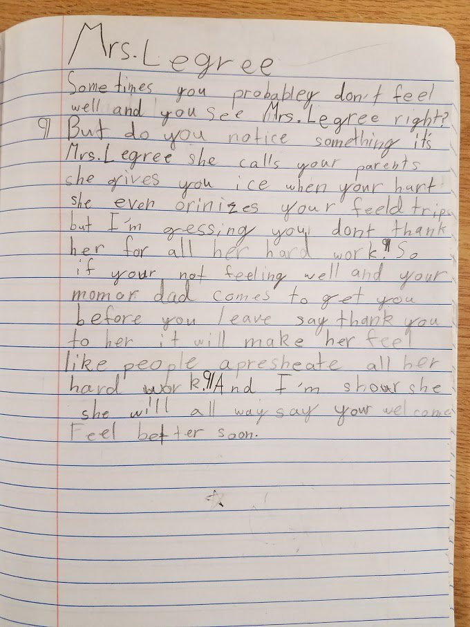 lizzyschroeck's tweet photo. Persuasive speech writing about unsung heroes... perfect choice, school secretary! #ThinkMBE https://t.co/Cw6Niq5UyV