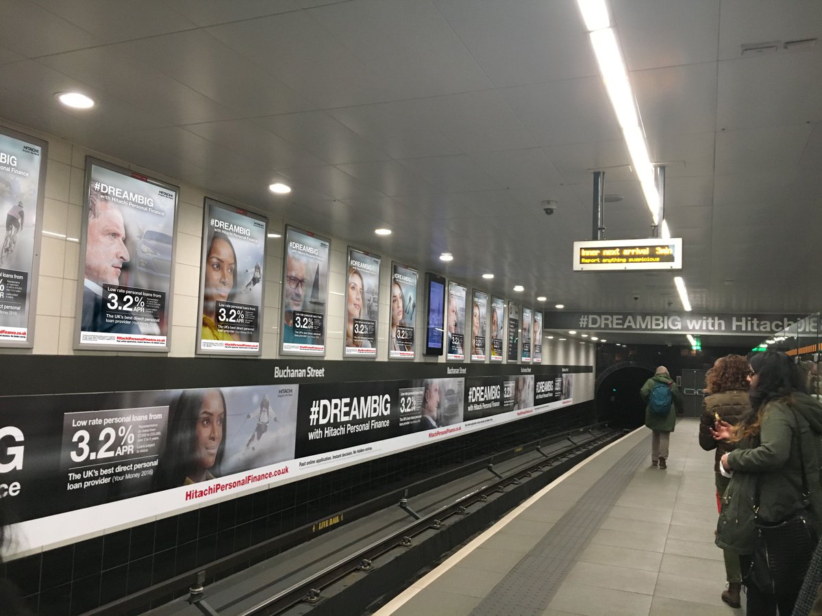 primesight's tweet photo. Great to see @HitachiPF and their biggest campaign to date making the most of #GlasgowSubway https://t.co/Qbk4xVsX2W https://t.co/gekCvN37ja