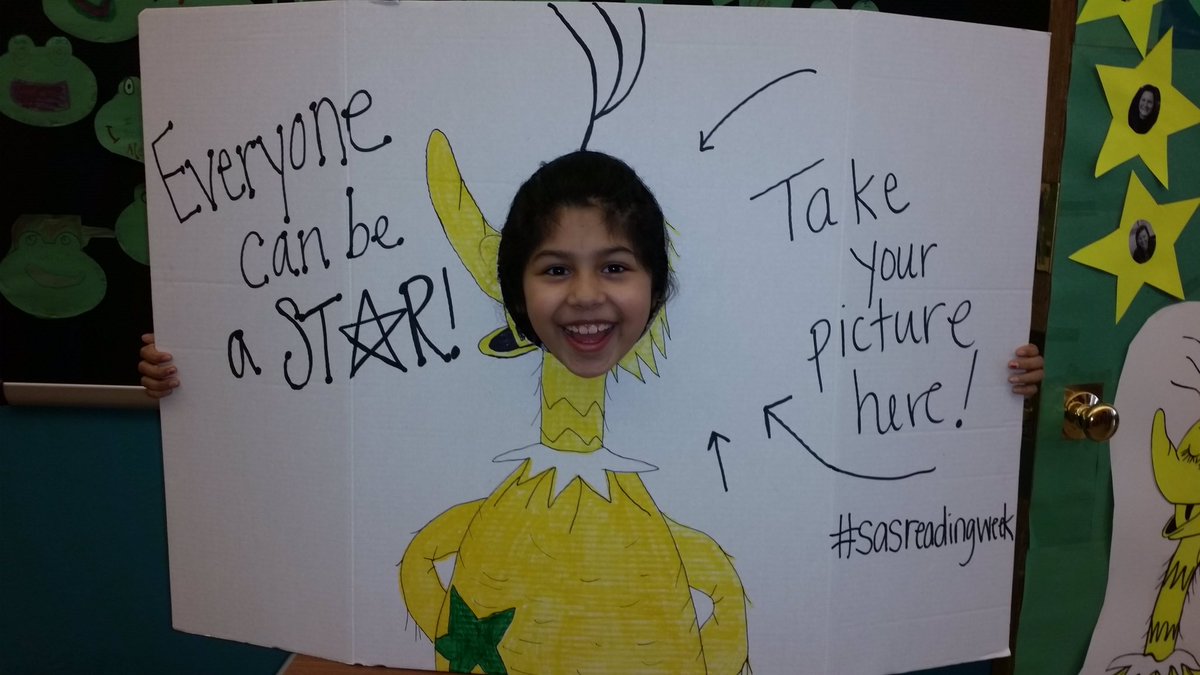 bhart610's tweet image. #sasreadingweek continues!  Tomorrow is the birthday of Dr. Seuss!  We can&apos;t wait to celebrate with reading! #saspride