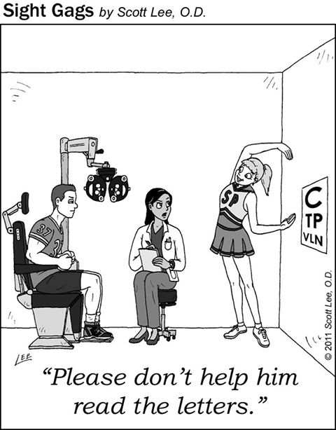 Cheaters never win, and they also won't be able to see well.  HumpDayHumor via Sight Gags Cartoons | Vision Monday | Scoopnest
