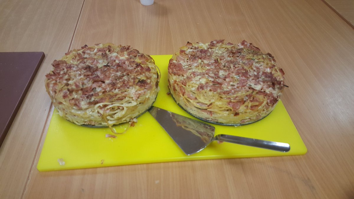 spurs2022's tweet photo. Thanks for the recipe idea @jamieoliver @jimmysfarm the boys at the fire station loved it! #Carbonaracake https://t.co/xN7t6i5kuL
