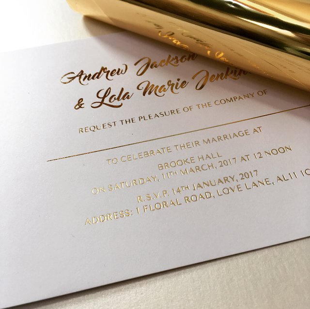 B__STATIONERY's tweet image. **NEW BLOG POST** Find out about the printing process of foil print at Brooke Stationery... @WeddingAffair #luxuryinvites #foil #weddinghour