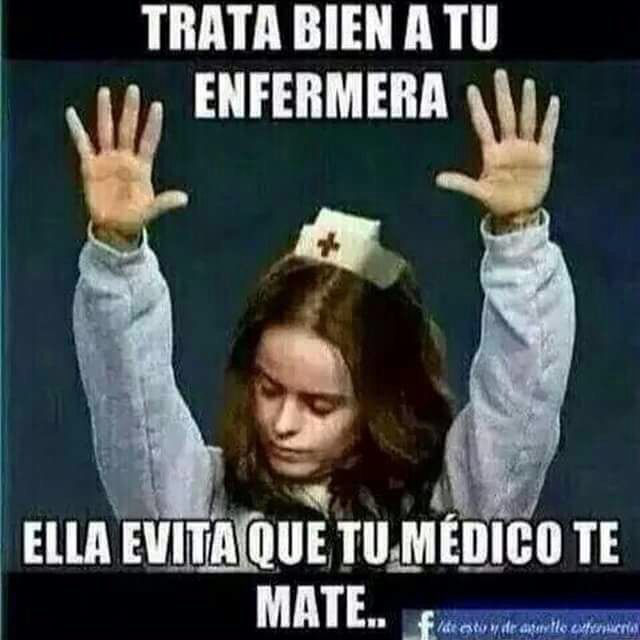 MedicinaJoven's tweet photo. Trata bien a tu enfermera... 😂 https://t.co/WsBKMGF8le