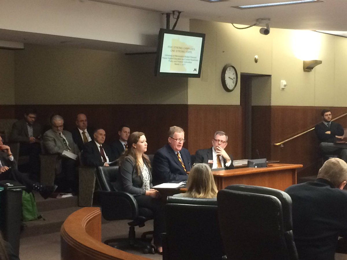 UMNAlumni's tweet photo. Thank you UMAA board member @DougHuebsch &amp; #UMNstudent @_ehazekamp3411 for sharing how the #UMN impacts their lives #UMNadvocates #mnleg https://t.co/ILdbweNehd