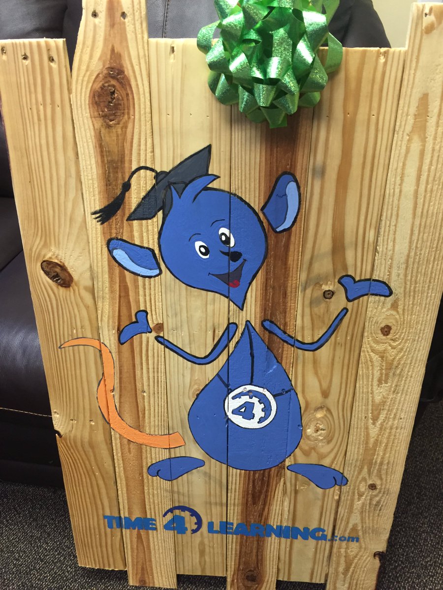 Time4Learning's tweet photo. We're so excited to show off this new artwork for our office! #EdMouse looks awesome! Do your kids have #artwork to share? We'd love to see! https://t.co/2CtGOqgI4Y