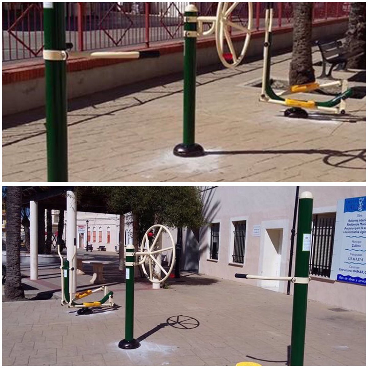 CulleraPspv's tweet photo. 👌La regidora que dirigix @salvatortajada ha instal•lat estos jocs per fer exercici físic per a persomes grans al Parc del Raval #Cullera https://t.co/AhQ5UucYOh