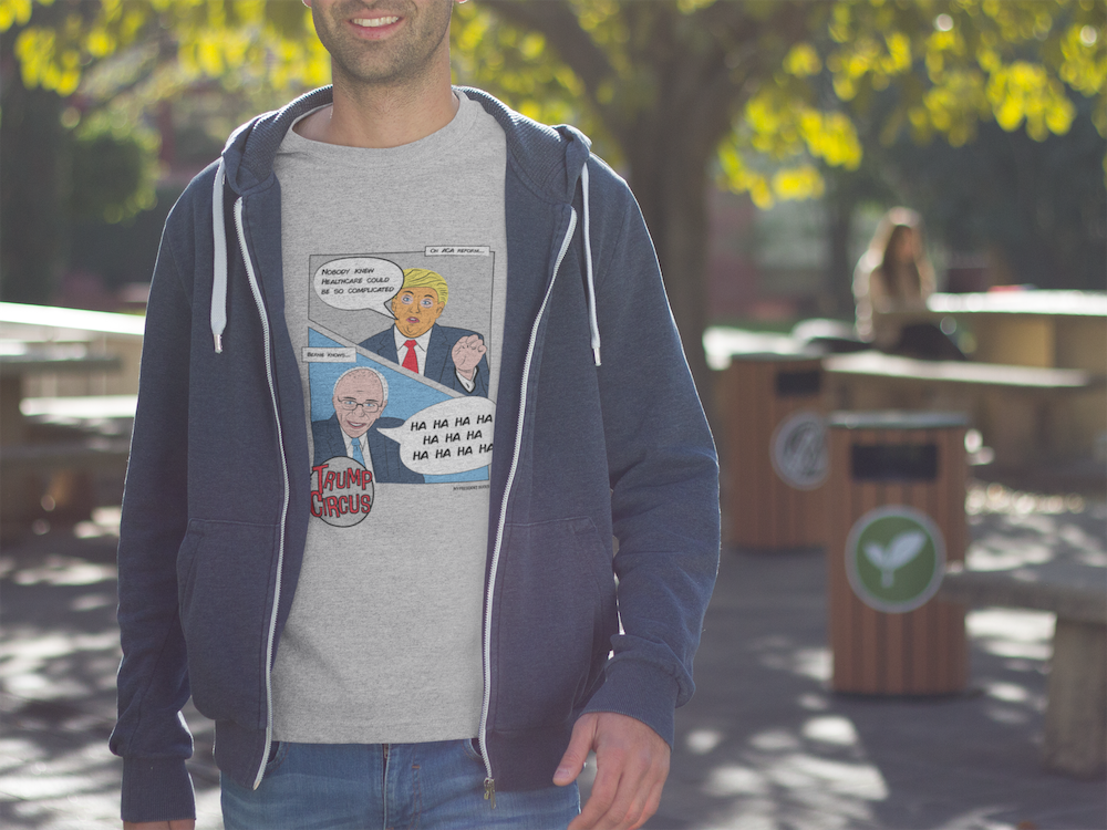 myprezsucks's tweet photo. Yes #Trump, health care for 320 million people is hard! #ACA  #BernieBurn #TrumpCircus
T-shirt on @teespring now: https://t.co/U7IiOm3HWi https://t.co/mR3XyT8995