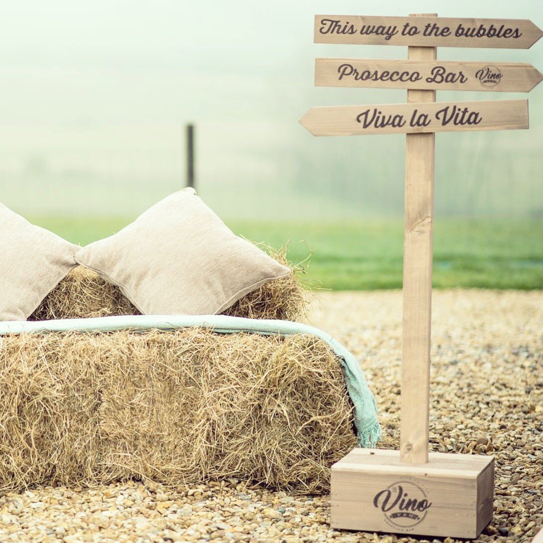 One of our wedding signs being used as a promo tool for the lovely vino van mobile prosseco bar #weddinghour