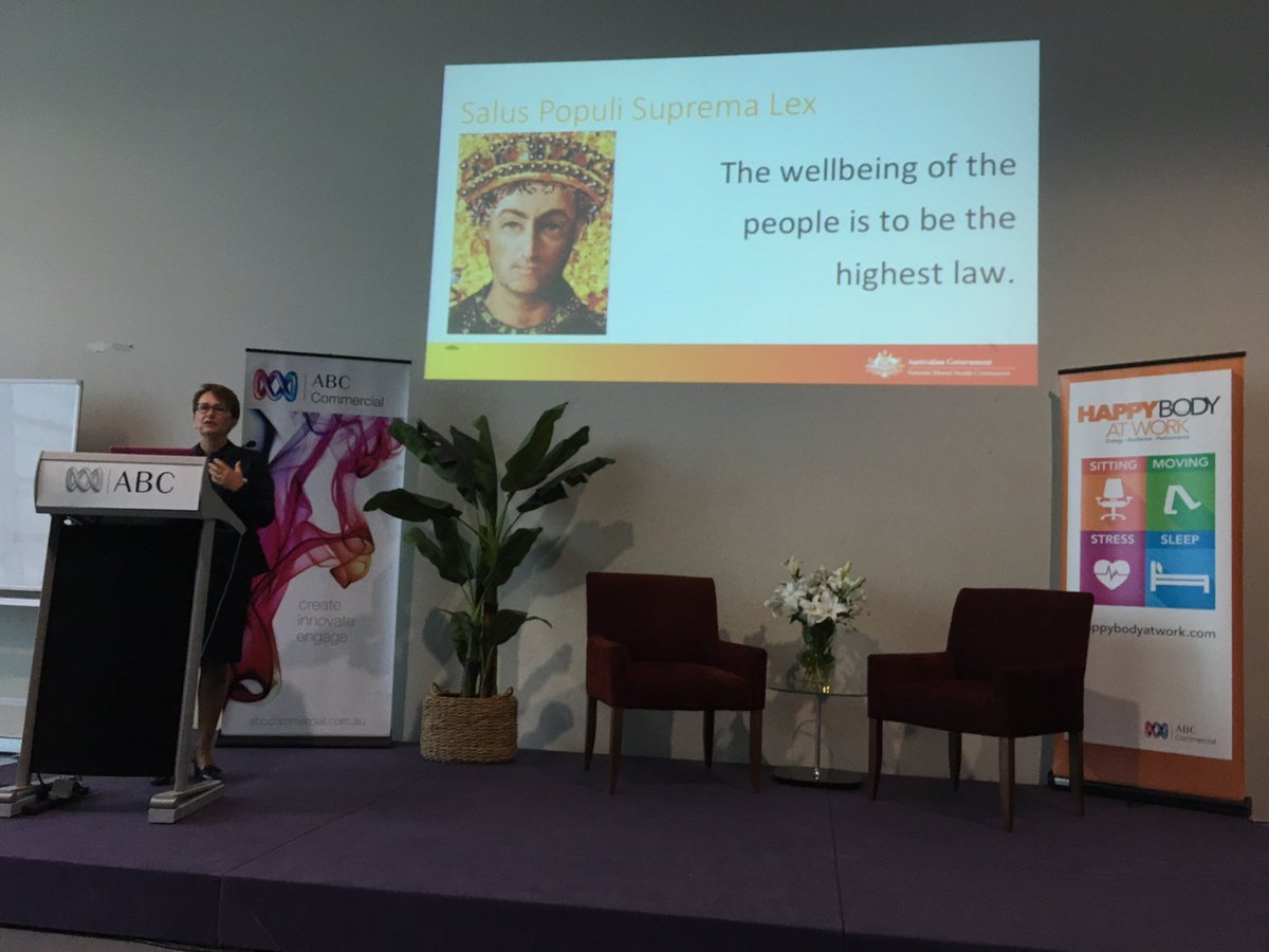 HappyBodyAtWork's tweet photo. #Mental Health Commissioner Lucy Brogden discussing the role of work design in creating flourishing workplaces. #HBAW @HappyBodyAtWork https://t.co/23rAOa1WiZ
