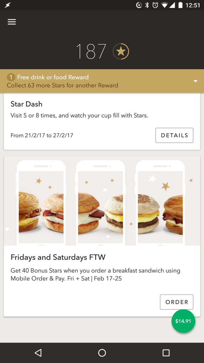 cawongp's tweet photo. @StarbucksCanada I purchased Bacon, Gouda &amp; Egg Sandwich on Feb 24 (transaction #797501) but didn't receive the 40 bonus stars. https://t.co/r27DELaJOk