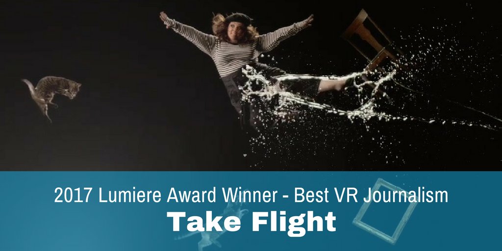 Legend3D_'s tweet photo. Take Flight wins best VR Journalism @ #Lumiere2017 &amp; features some of today's top celebrities filmed airborne! #LegendVR #VR #Lumiere2017 https://t.co/zyBszZls08