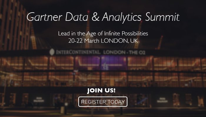 Trifacta's tweet image. Join #analyticsleaders #IT #bizleaders architects at the UK @Gartner_inc Data &amp;amp; Analytics Summit ow.ly/gAOQ308lVp7 #GartnerDA