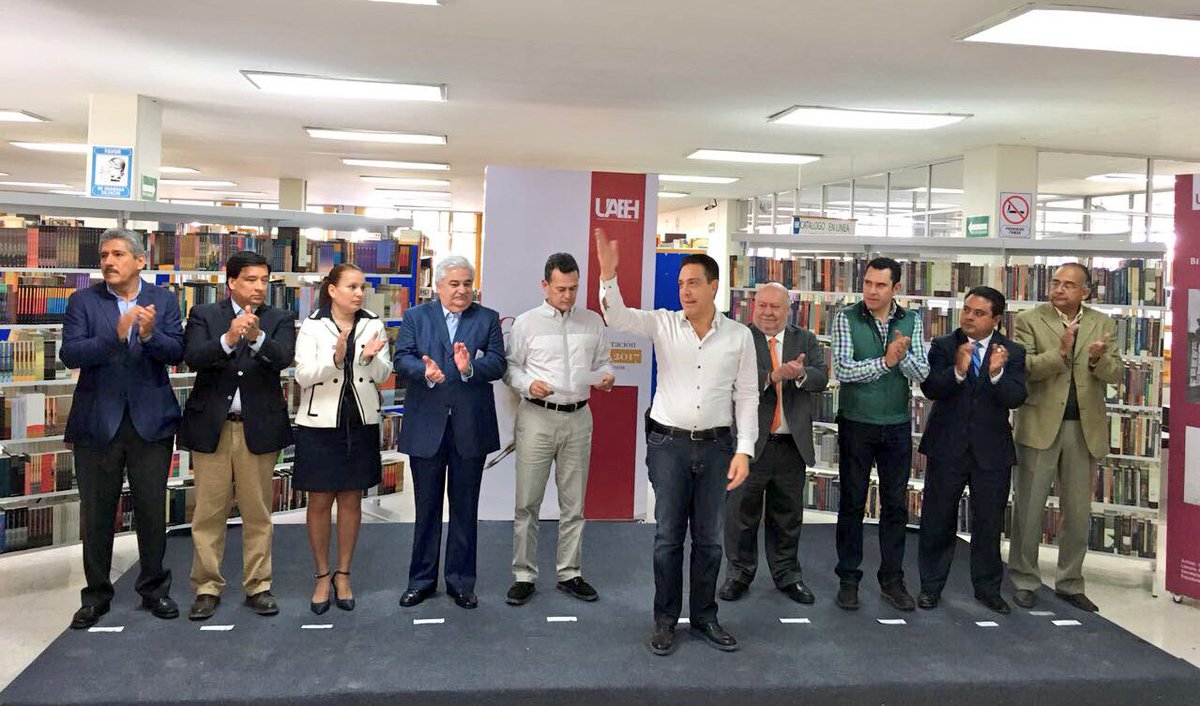 omarfayad's tweet photo. Me es grato visitar la Biblioteca Central de la @UAEH_OFICIAL. Realizaremos una entrega de colección de libros por parte de @MAPorrua. https://t.co/oyxYifie1F