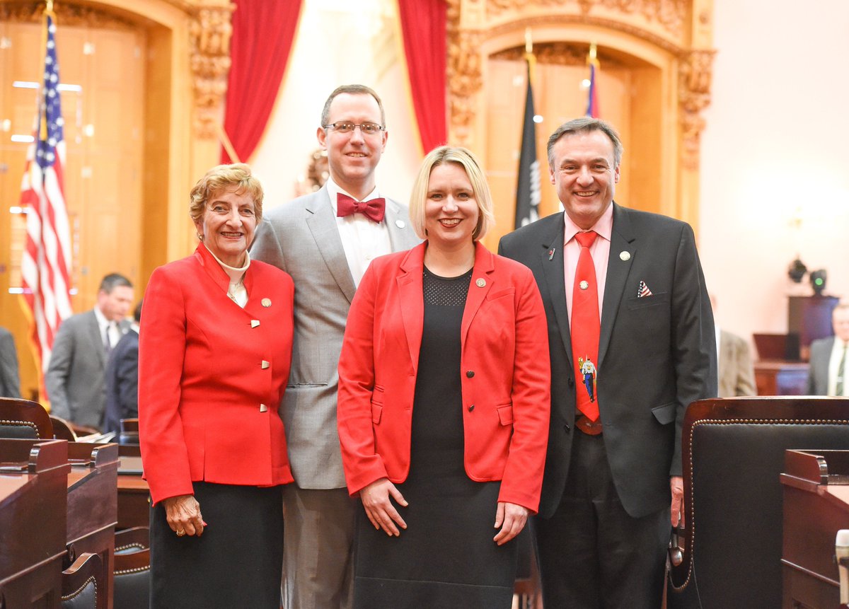 OHRGOPCaucus's tweet photo. Legislators wore red today in support of the @American_Heart Association &amp; their mission for healthier hearts! #OHAdvDay17 #ForOurHearts https://t.co/bZgcqv9yND