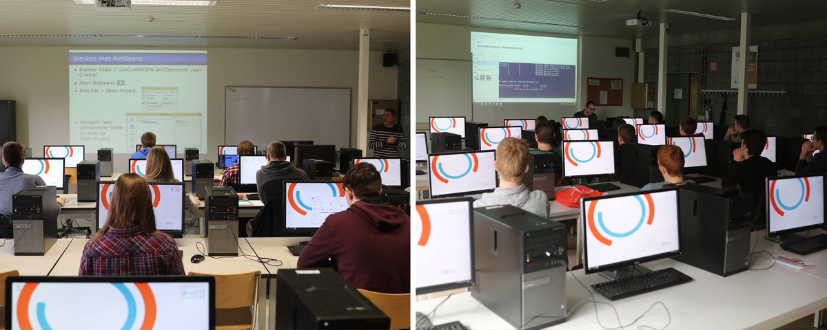 In het kader van de Openlesdag XL ontvingen we vandaag 33 leerlingen voor de sessies rond PowerShell en grafisch programmeren in Java!