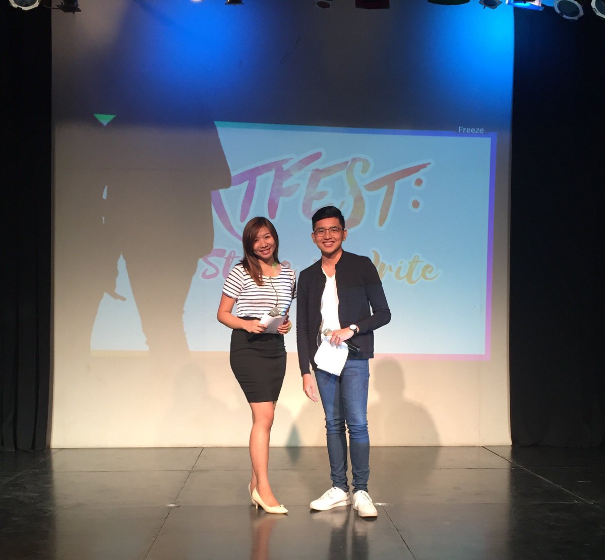 JCCosico's tweet photo. Had so much fun hosting #StyleIsWrite last Tuesday! Huge thanks to my partner, @krizmrcd for being such a great co-host! #dlsudlive2017 ✨🎤 https://t.co/oHky6SuEJ5