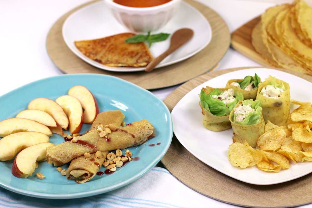 Crepini's tweet image. Substitute #crepes for breads &amp;amp; enjoy your #sandwiches guilt-free. Watch now to see how to make 3 sandwich #recipes: youtu.be/by01sgKFNg4