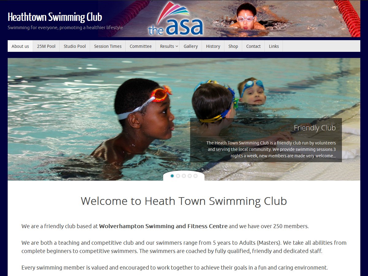 JonathanRubery's tweet image. Website Design for Heath Town Swimming Club by Black Country Websites #budget websites
