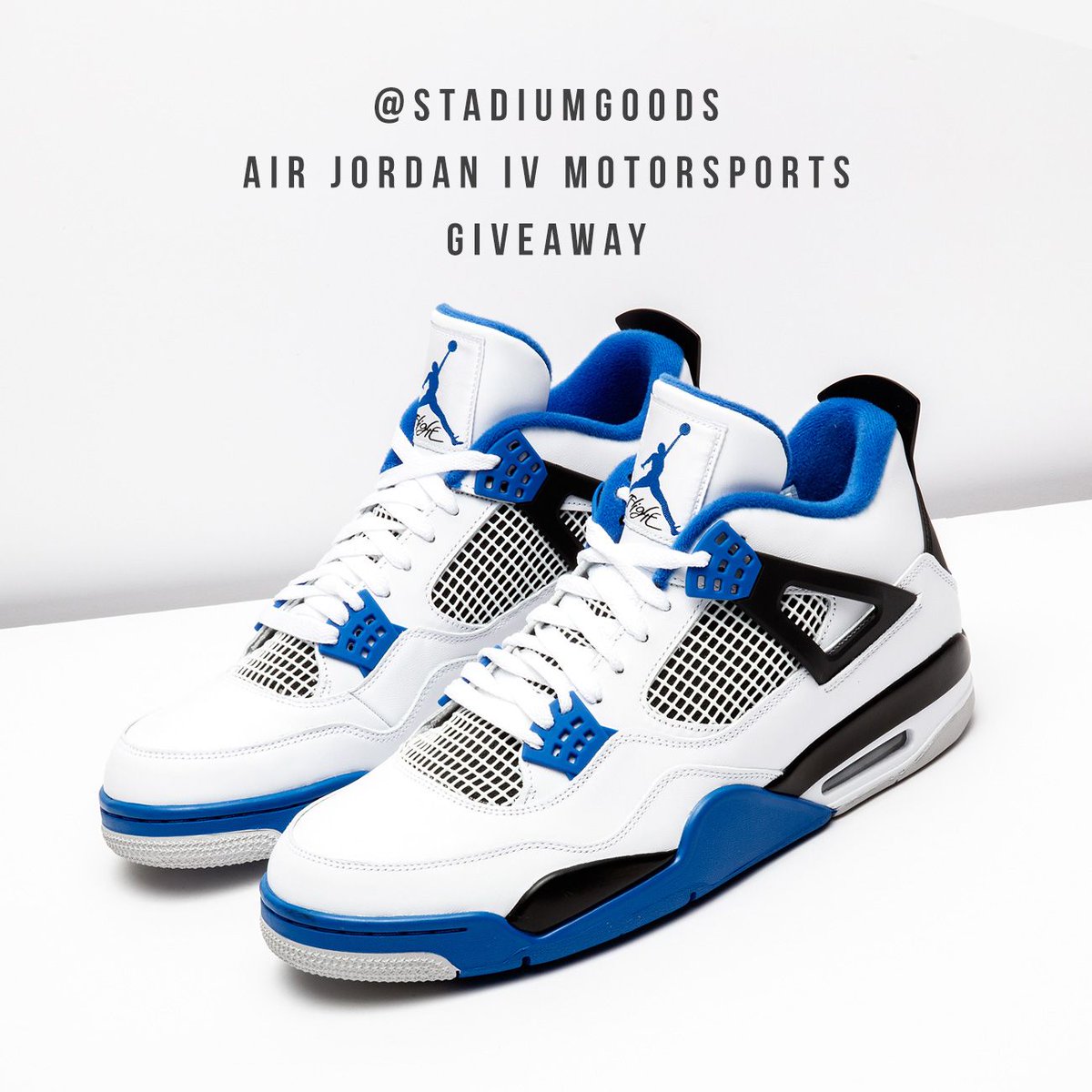 stadiumgoods's tweet photo. We are giving away the unreleased Air Jordan IV Motorsports. Follow, retweet and reply with your size for a chance to win. https://t.co/7zOkCdZVhT