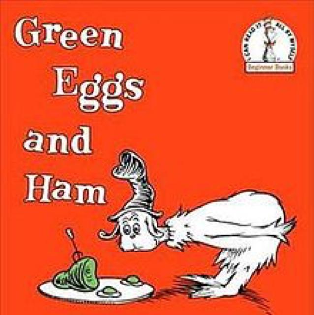 Wear green on Thursday and eat some #GreenEggsAndHam in the cafeteria! #ReadAcrossAmerica