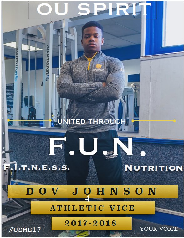 DJDoovey95's tweet photo. Voting is tomorrow. To vote check your OU Email.
#usme17 #UnitedthroughFUN #FITNESS #Universityspirit #Nutrition https://t.co/b7N3rnyC9t